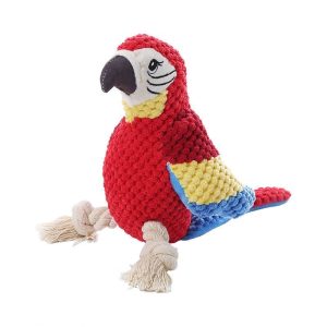 PawNest Parrot Squeaky Rope Dog Toy